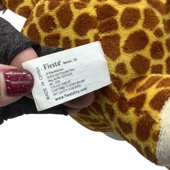 Fiesta Plush Fat Giraffe Stuffed Animal Toy 9" Polyester Fiber Soft & Cuddly - Picture 7 of 9